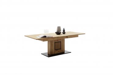 Couchtisch ASSINI T60  180 (230) cm Balkeneiche/Wildeiche geölt / Anthrazit